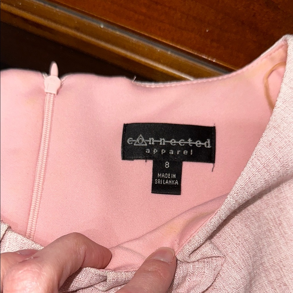 Elegant Pink belted Peplum sheath Dress - Picture 4 of 9